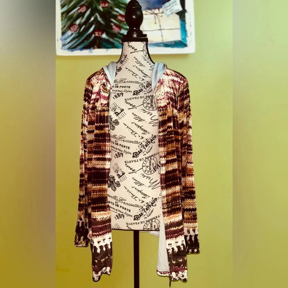 NWOT Simply Elegant Women Long Sleeve Velvet Zip Up Hoodie Jacket - Picture 8 of 9